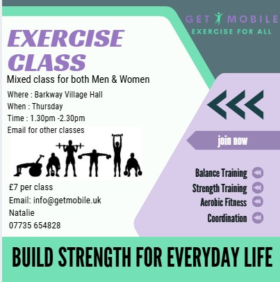 Move It Or Lose It exercise classes Thursdays 1.30 pm for an hour