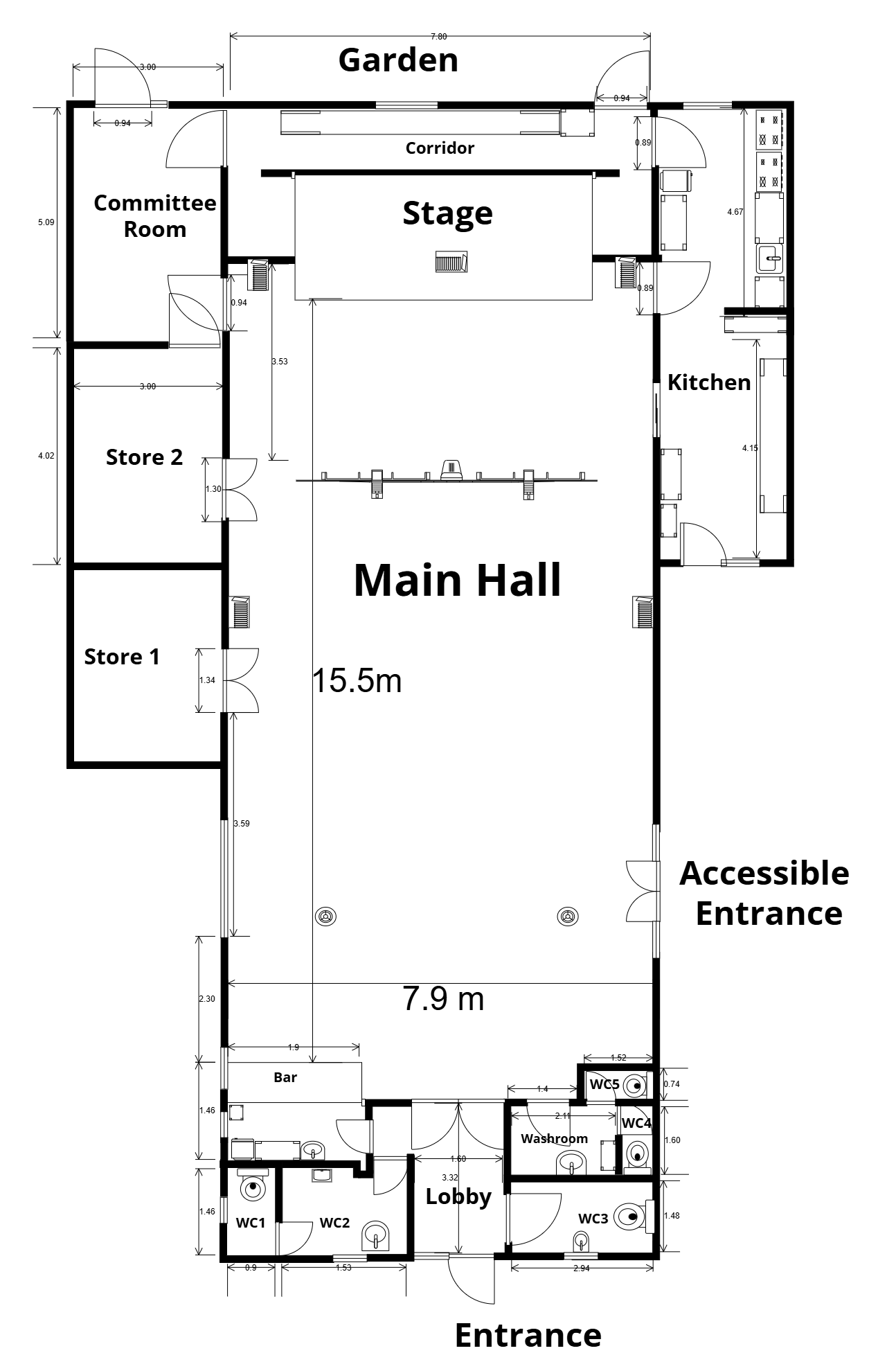 BVH flr plan with measures